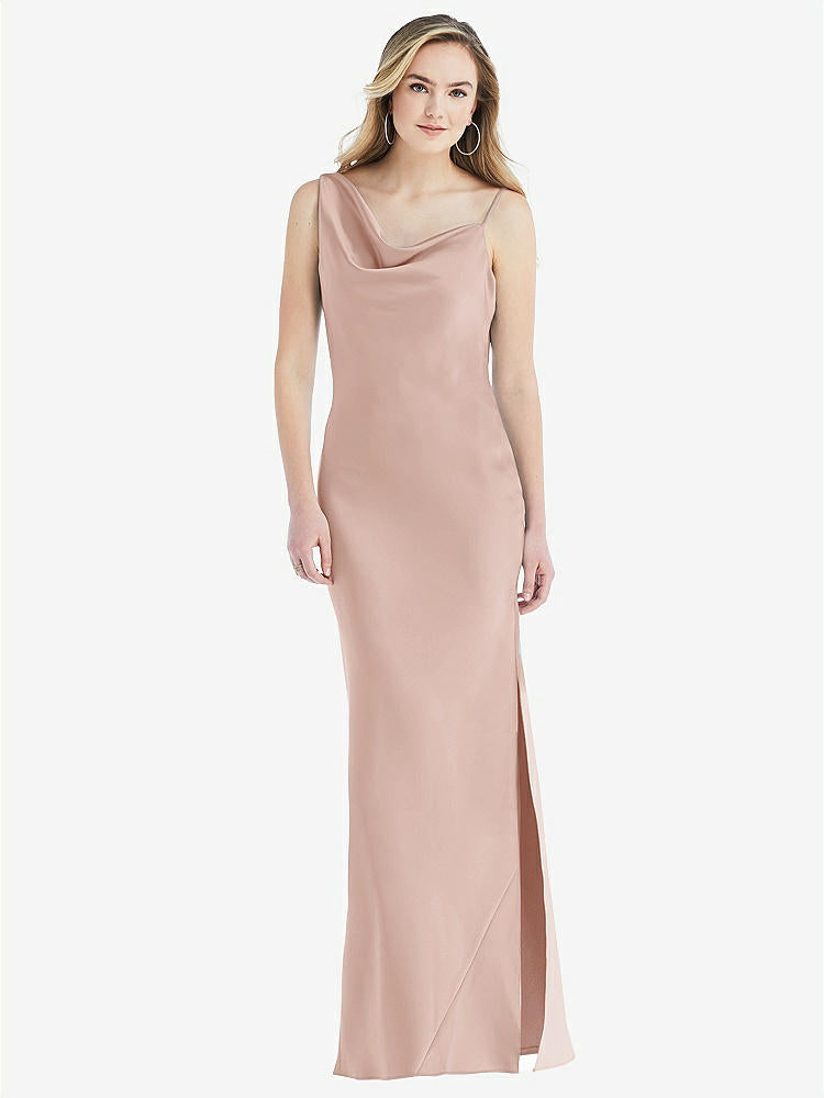 【STYLE: 8211】アシンメトリー カウル マキシ スリップ ドレス【COLOR: Toasted Sugar】【SIZE: 00-30W】