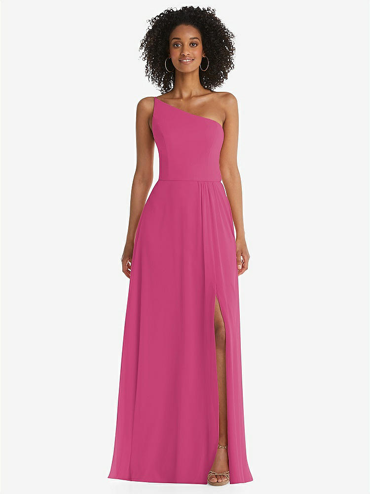 Fashion one shoulder chiffon maxi dress hotsell