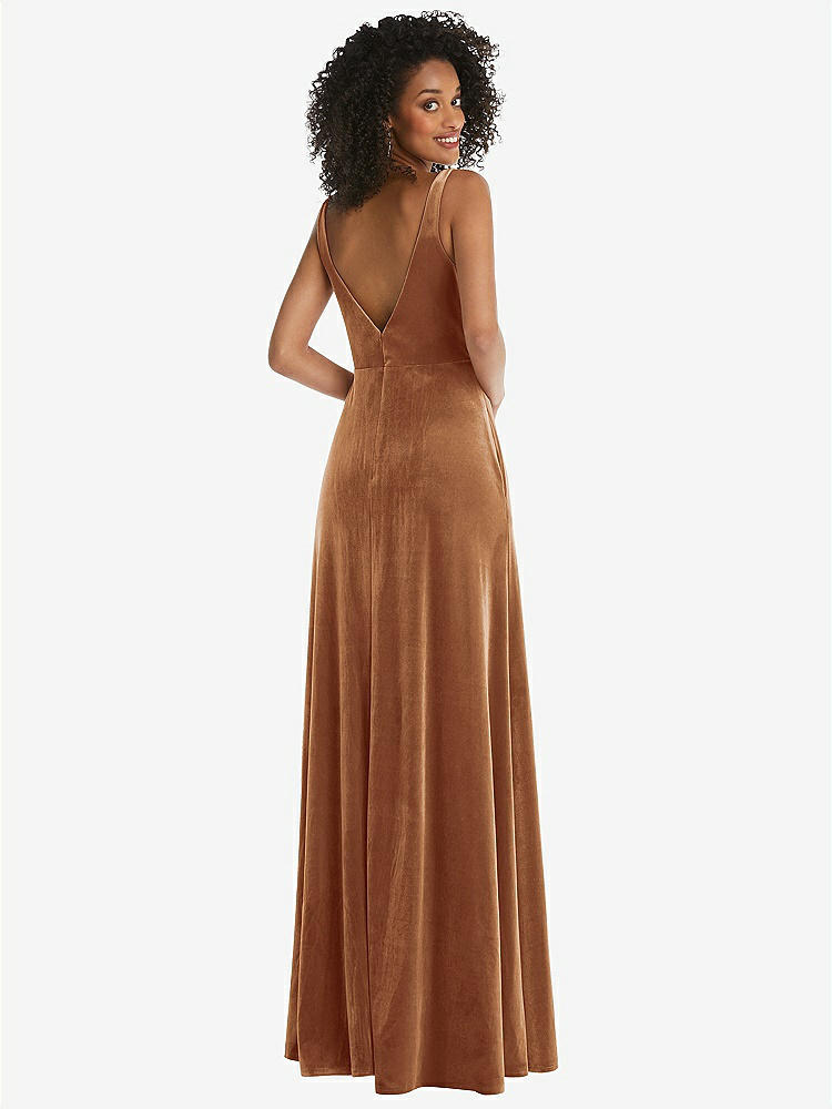 【STYLE: LB033】Twist Front Cutout Velvet Maxi Dress - Cameron【COLOR: Golden Almond】