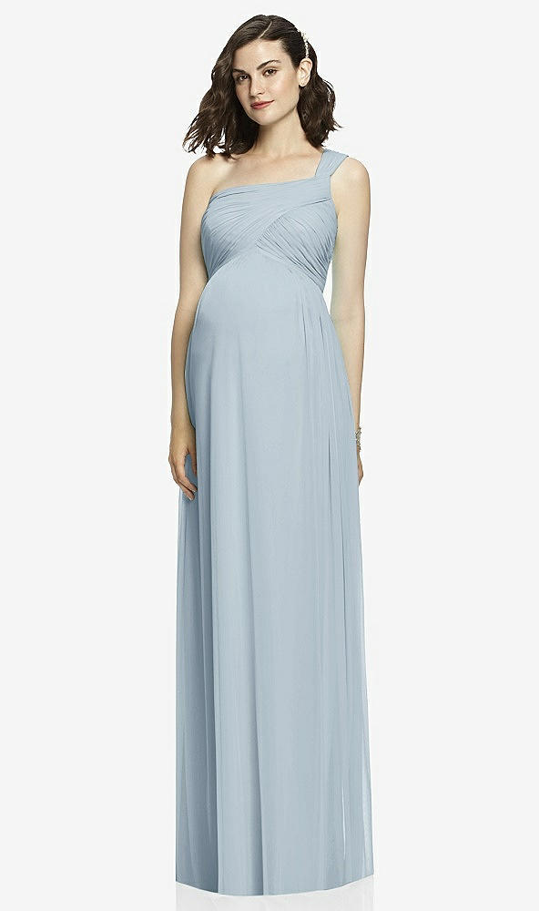 【STYLE: TH107】One-Shoulder Asymmetrical Draped Wrap Maternity Dress【COLOR: Mist】