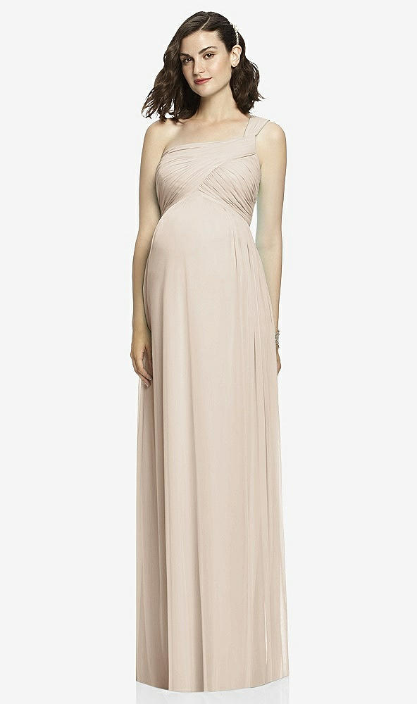【NEW】【STYLE: TH107】ワンショルダー 非対称 ドレープ ラップ マタニティ ドレス【COLOR: Nude Gray】【SIZE: 00-30W】