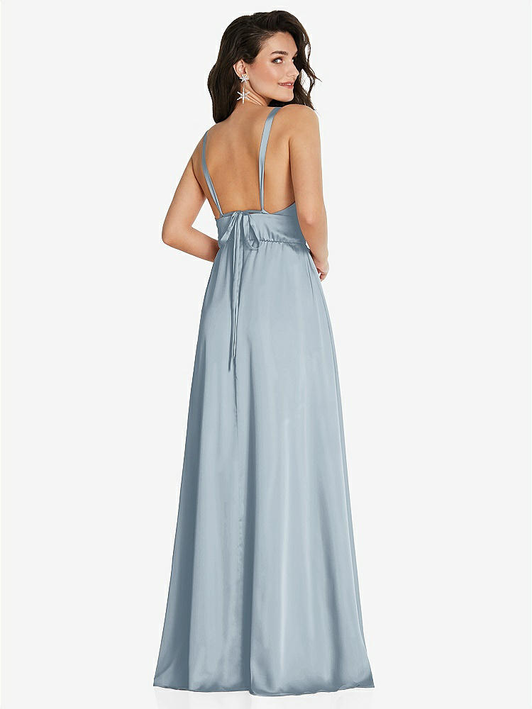 【STYLE: TH093】Deep V-Neck Shirred Skirt Maxi Dress with Convertible Straps【COLOR: Mist】