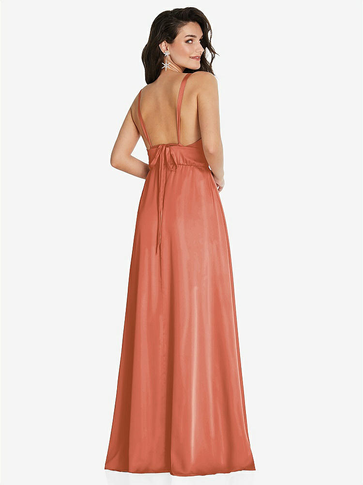 【NEW】【STYLE: TH093】ディープ Vネック Shirred スカート マキシ ドレス コンバーチブル ストラップ【COLOR: Terracotta Copper】【SIZE: 00-30W】