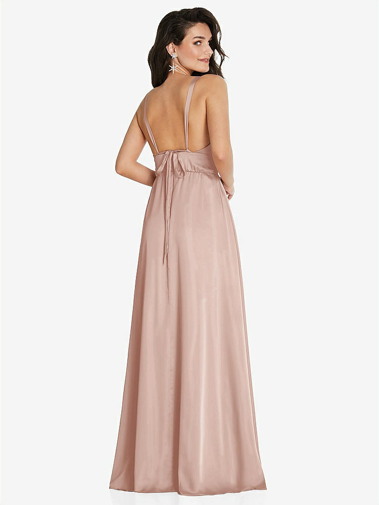 【STYLE: TH093】Deep V-Neck Shirred Skirt Maxi Dress with Convertible Straps【COLOR: Toasted Sugar】