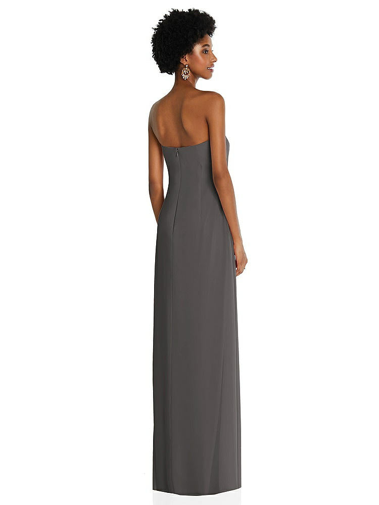 【STYLE: 3109】Draped Chiffon Grecian Column Gown with Convertible Straps【COLOR: Caviar Gray】