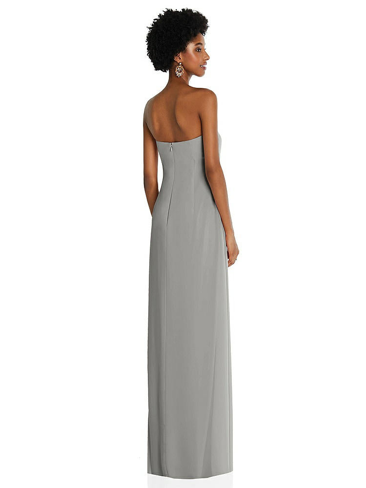 【STYLE: 3109】Draped Chiffon Grecian Column Gown with Convertible Straps【COLOR: Chelsea Gray】