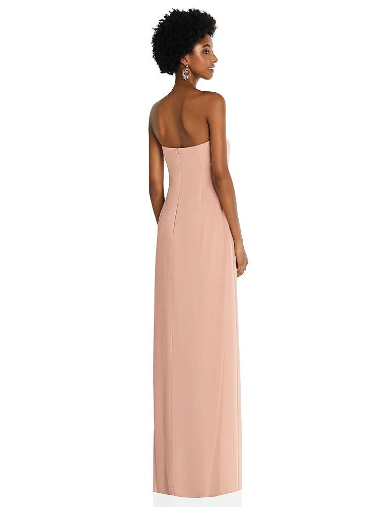 【STYLE: 3109】Draped Chiffon Grecian Column Gown with Convertible Straps【COLOR: Pale Peach】