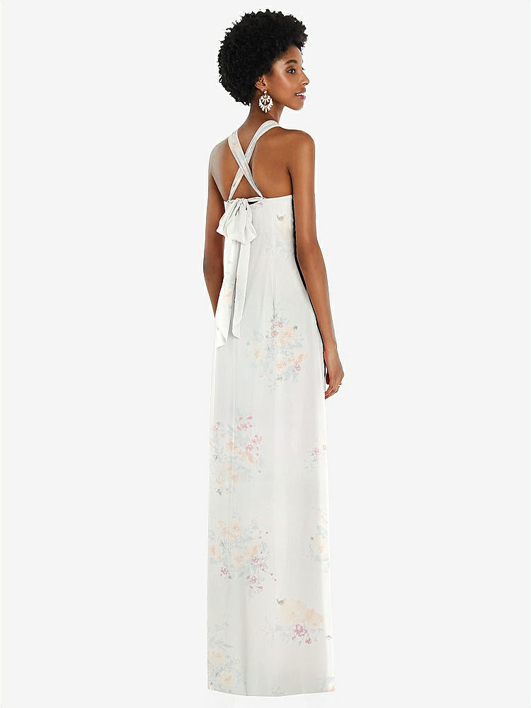 【STYLE: 3109】Draped Chiffon Grecian Column Gown with Convertible Straps【COLOR: Spring Fling】
