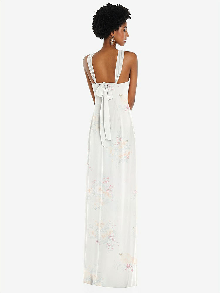 【STYLE: 3109】Draped Chiffon Grecian Column Gown with Convertible Straps【COLOR: Spring Fling】