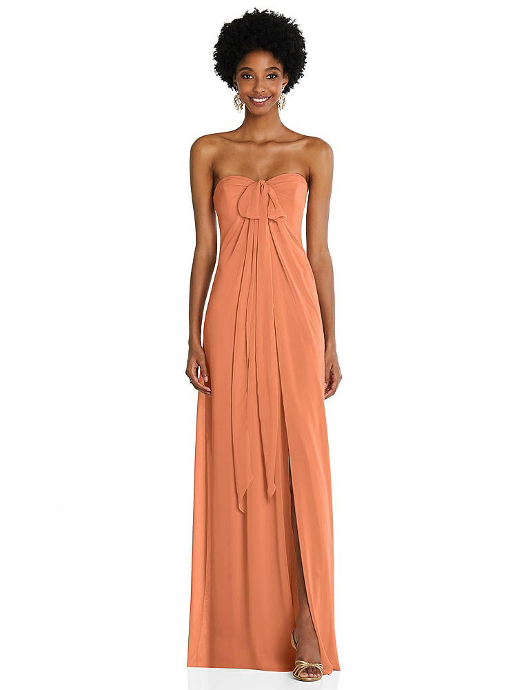 【NEW】【STYLE: 3109】ドレープ シフォン grecian 列 ガウン コンバーチブル ストラップ【COLOR: Sweet Melon】【SIZE: 00-30W】