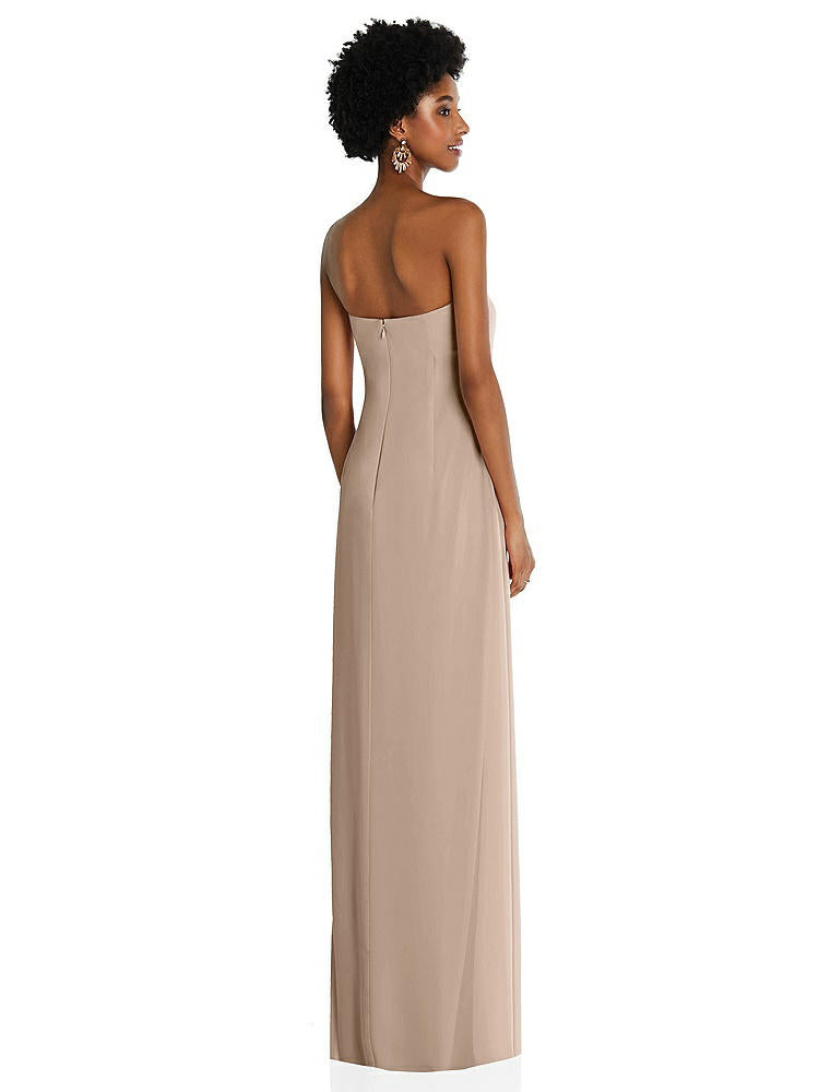 【STYLE: 3109】Draped Chiffon Grecian Column Gown with Convertible Straps【COLOR: Topaz】
