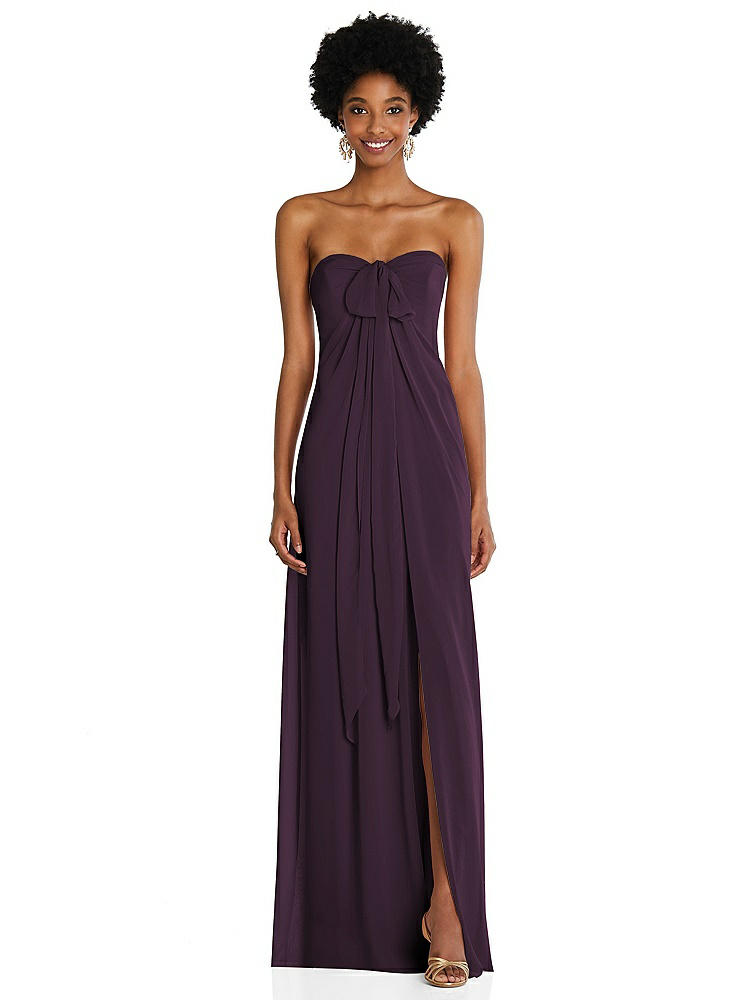 【NEW】【STYLE: 3109】ドレープ シフォン grecian 列 ガウン コンバーチブル ストラップ【COLOR: Aubergine】【SIZE: 00-30W】