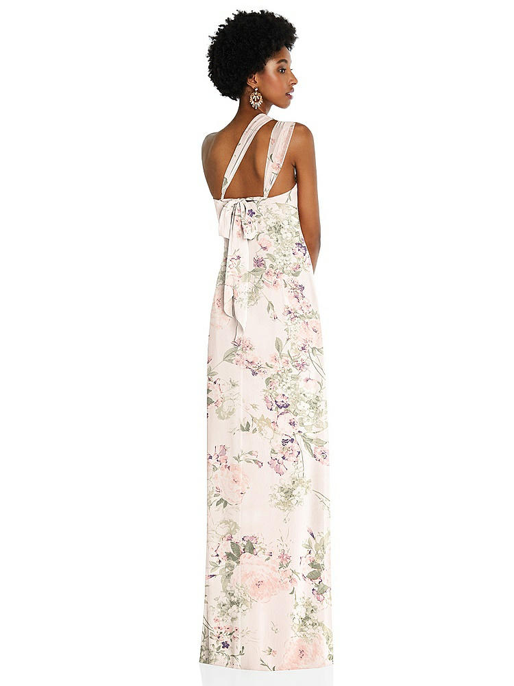 【STYLE: 3109】Draped Chiffon Grecian Column Gown with Convertible Straps【COLOR: Blush Garden】