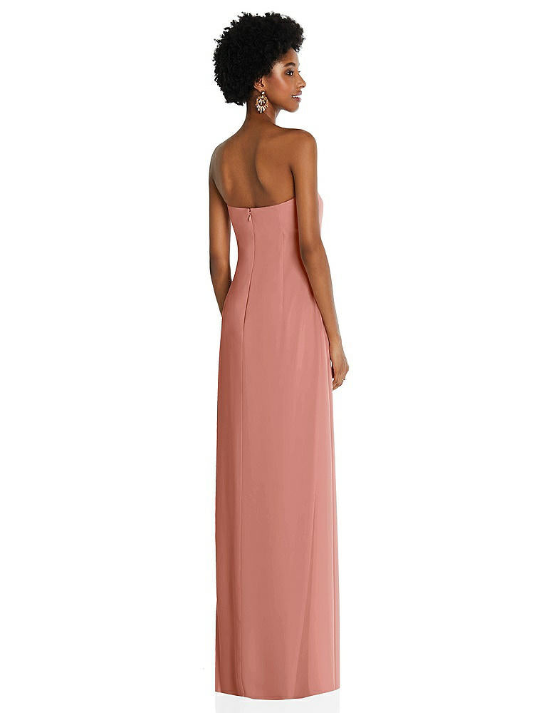 【STYLE: 3109】Draped Chiffon Grecian Column Gown with Convertible Straps【COLOR: Desert Rose】