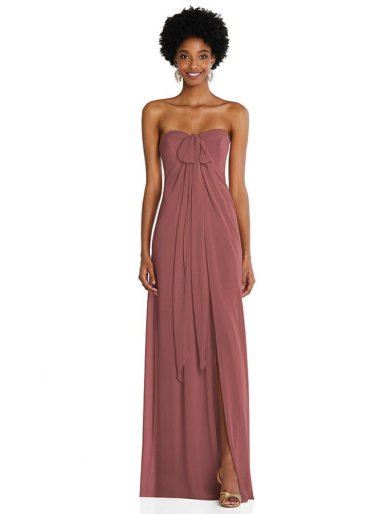 【STYLE: 3109】Draped Chiffon Grecian Column Gown with Convertible Straps【COLOR: English Rose】