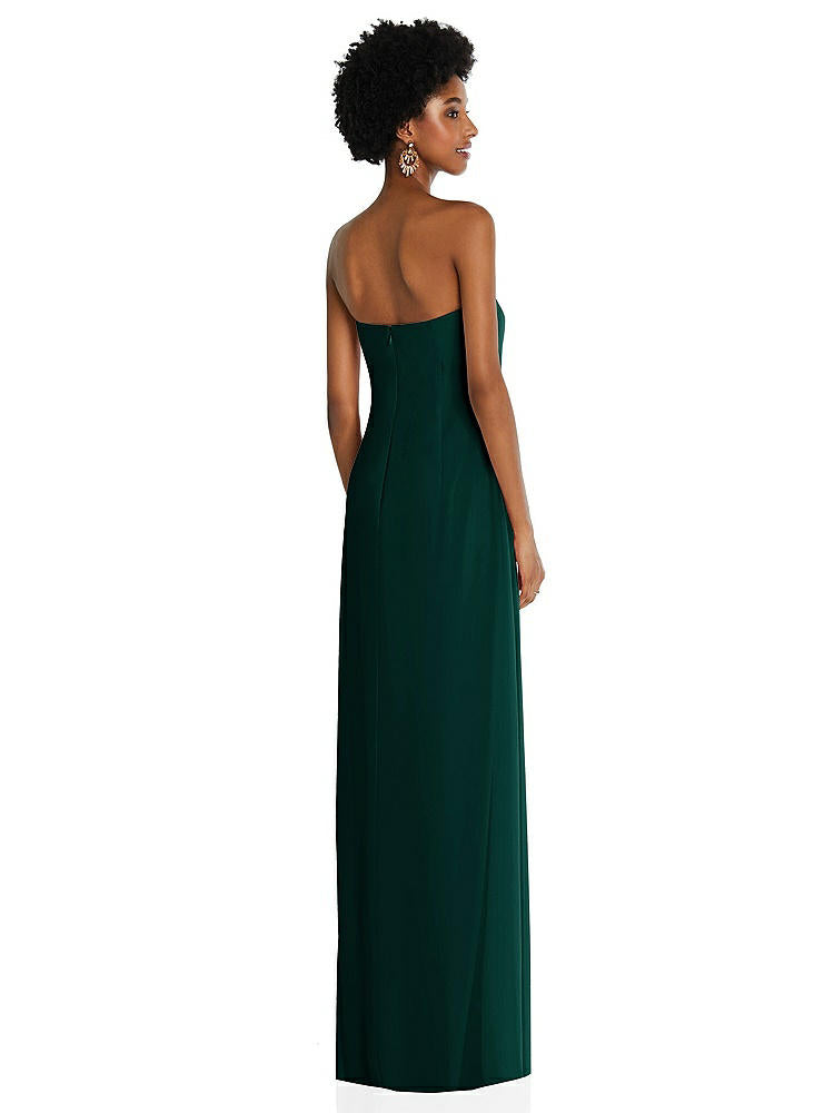 【STYLE: 3109】Draped Chiffon Grecian Column Gown with Convertible Straps【COLOR: Evergreen】