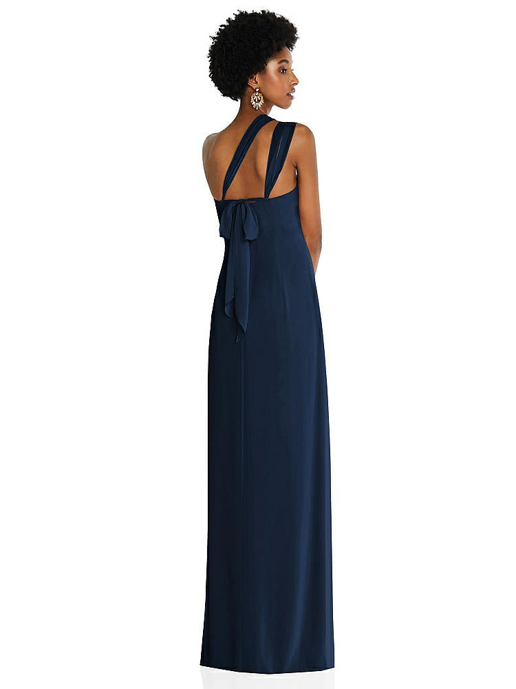 【NEW】【STYLE: 3109】ドレープ シフォン grecian 列 ガウン コンバーチブル ストラップ【COLOR: Midnight Navy】【SIZE: 00-30W】
