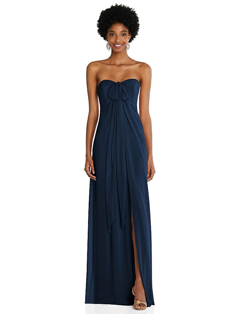 【NEW】【STYLE: 3109】ドレープ シフォン grecian 列 ガウン コンバーチブル ストラップ【COLOR: Midnight Navy】【SIZE: 00-30W】