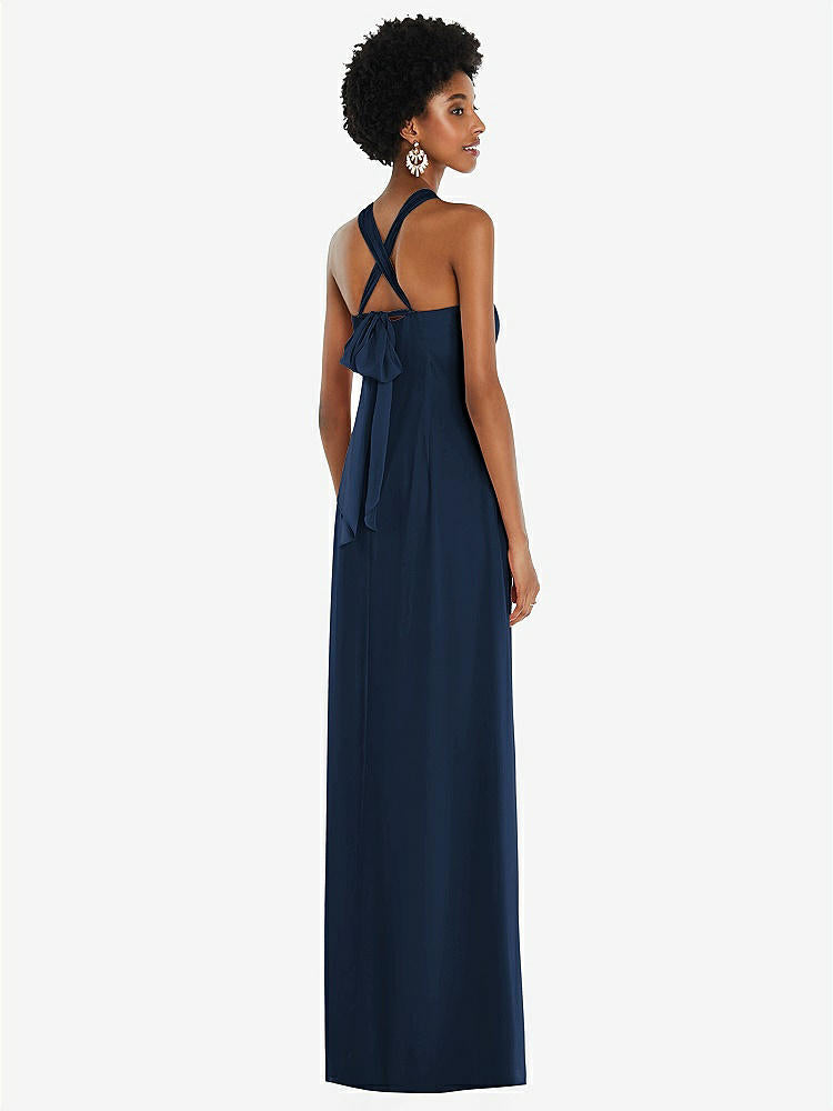 【NEW】【STYLE: 3109】ドレープ シフォン grecian 列 ガウン コンバーチブル ストラップ【COLOR: Midnight Navy】【SIZE: 00-30W】