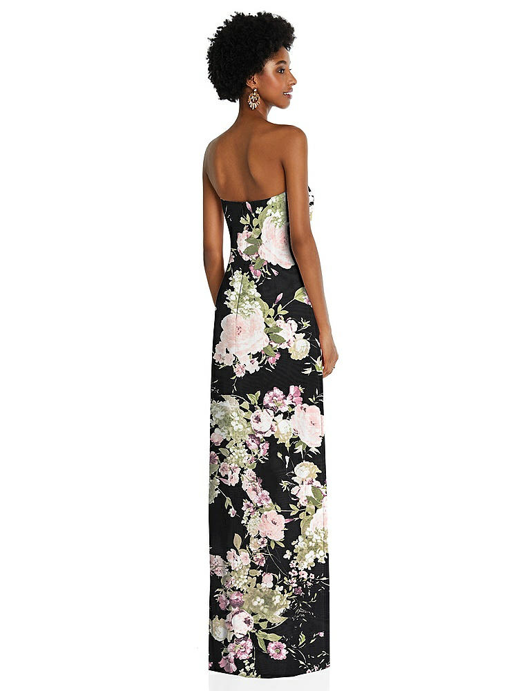 【STYLE: 3109】Draped Chiffon Grecian Column Gown with Convertible Straps【COLOR: Noir Garden】