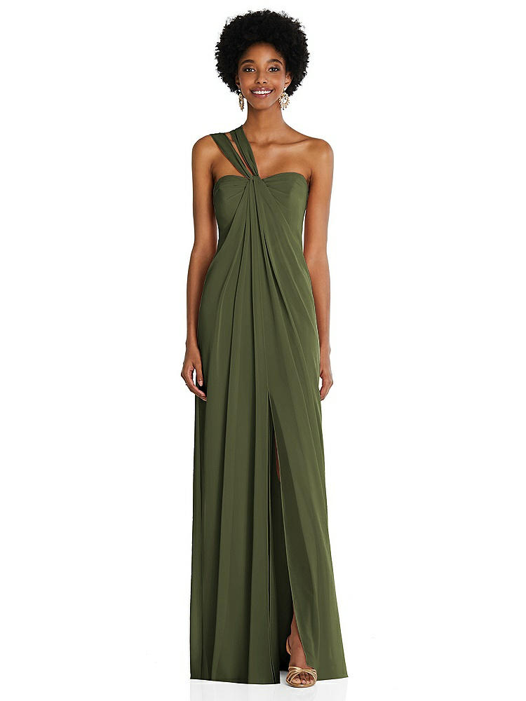【NEW】【STYLE: 3109】ドレープ シフォン grecian 列 ガウン コンバーチブル ストラップ【COLOR: Olive Green】【SIZE: 00-30W】