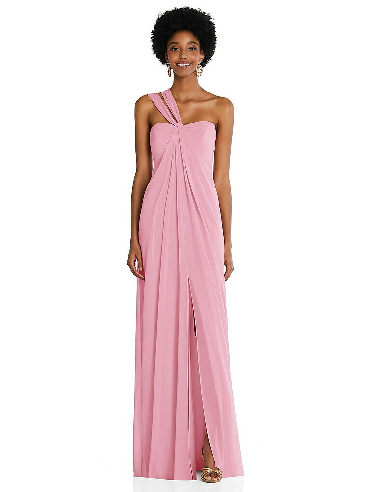 【NEW】【STYLE: 3109】ドレープ シフォン grecian 列 ガウン コンバーチブル ストラップ【COLOR: Peony Pink】【SIZE: 00-30W】