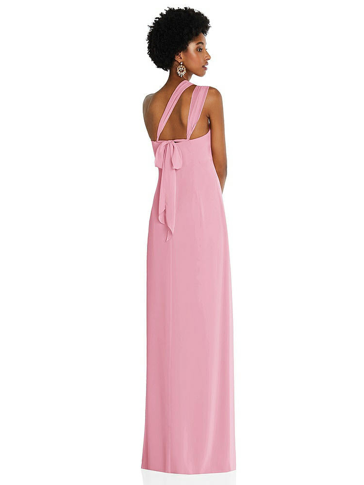 【NEW】【STYLE: 3109】ドレープ シフォン grecian 列 ガウン コンバーチブル ストラップ【COLOR: Peony Pink】【SIZE: 00-30W】