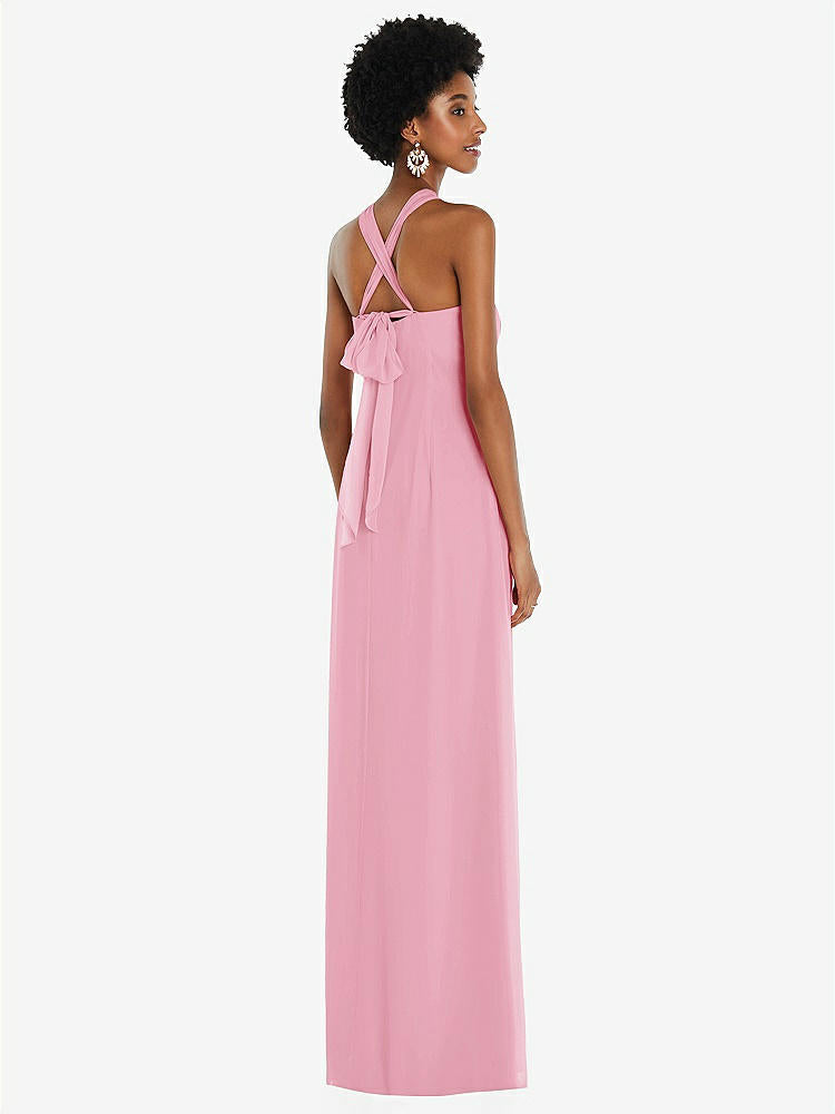 【NEW】【STYLE: 3109】ドレープ シフォン grecian 列 ガウン コンバーチブル ストラップ【COLOR: Peony Pink】【SIZE: 00-30W】