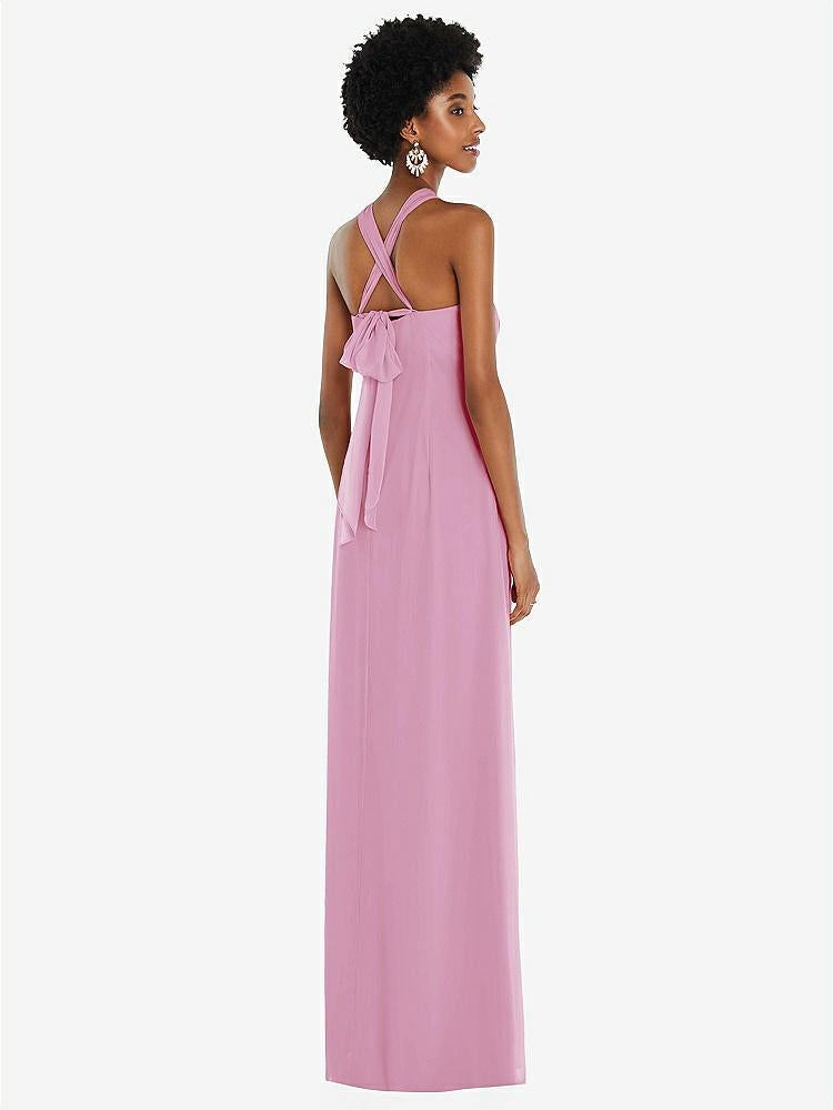 【NEW】【STYLE: 3109】ドレープ シフォン grecian 列 ガウン コンバーチブル ストラップ【COLOR: Powder Pink】【SIZE: 00-30W】