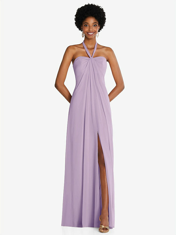 【NEW】【STYLE: 3109】ドレープ シフォン grecian 列 ガウン コンバーチブル ストラップ【COLOR: Pale Purple】【SIZE: 00-30W】
