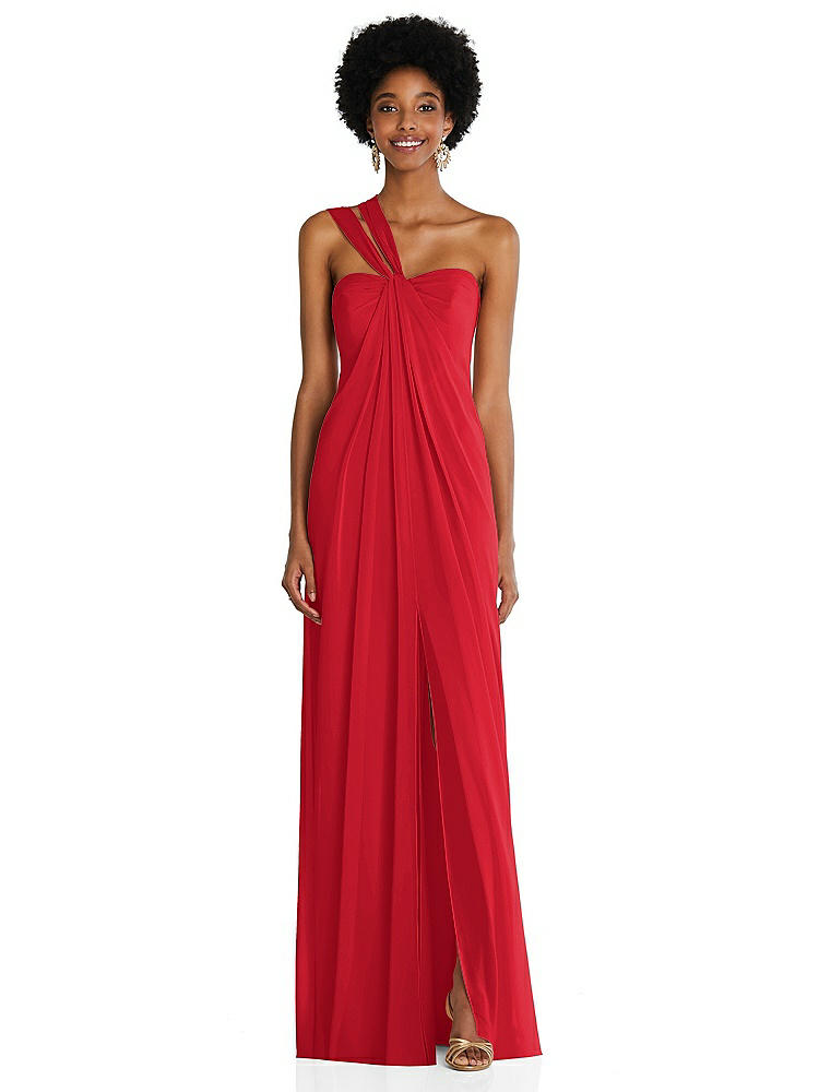 【NEW】【STYLE: 3109】ドレープ シフォン grecian 列 ガウン コンバーチブル ストラップ【COLOR: Parisian Red】【SIZE: 00-30W】