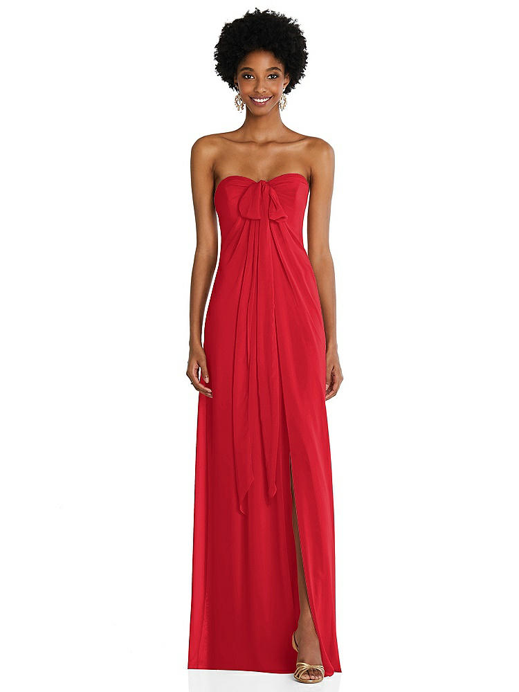 【NEW】【STYLE: 3109】ドレープ シフォン grecian 列 ガウン コンバーチブル ストラップ【COLOR: Parisian Red】【SIZE: 00-30W】