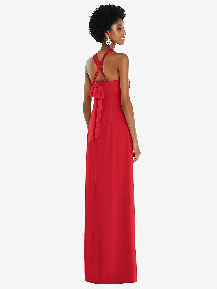 【NEW】【STYLE: 3109】ドレープ シフォン grecian 列 ガウン コンバーチブル ストラップ【COLOR: Parisian Red】【SIZE: 00-30W】