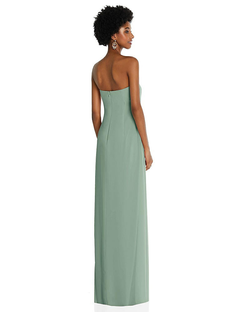 【STYLE: 3109】Draped Chiffon Grecian Column Gown with Convertible Straps【COLOR: Seagrass】