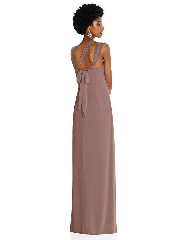 【STYLE: 3109】Draped Chiffon Grecian Column Gown with Convertible Straps【COLOR: Sienna】