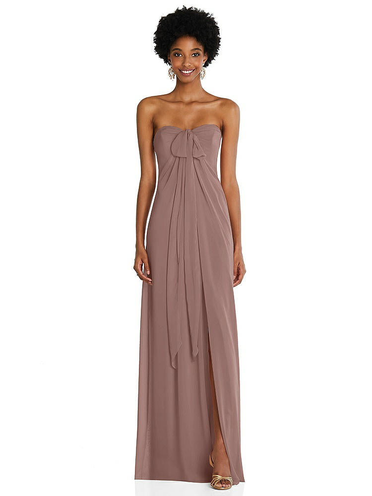 【STYLE: 3109】Draped Chiffon Grecian Column Gown with Convertible Straps【COLOR: Sienna】