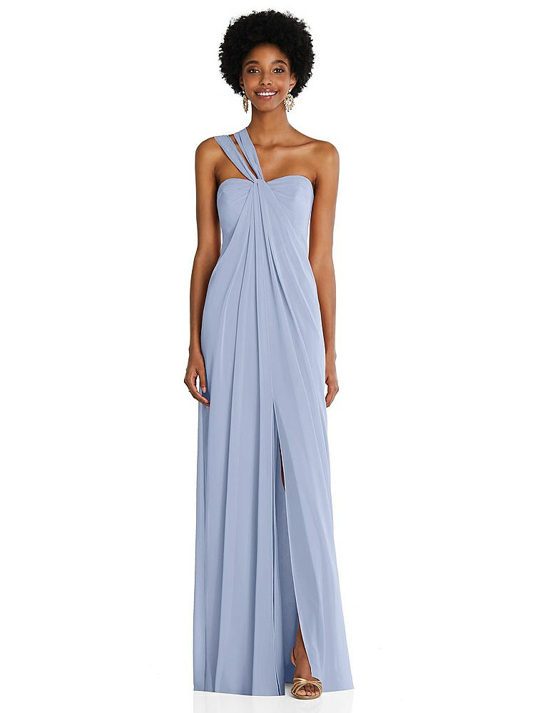 【NEW】【STYLE: 3109】ドレープ シフォン grecian 列 ガウン コンバーチブル ストラップ【COLOR: Sky Blue】【SIZE: 00-30W】