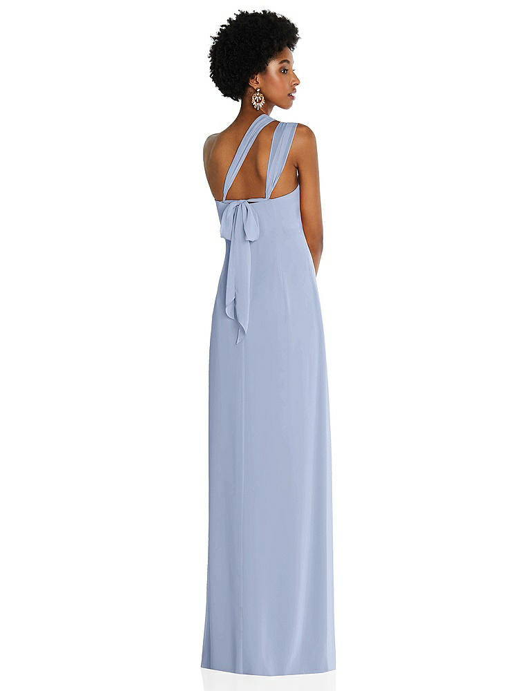 【NEW】【STYLE: 3109】ドレープ シフォン grecian 列 ガウン コンバーチブル ストラップ【COLOR: Sky Blue】【SIZE: 00-30W】