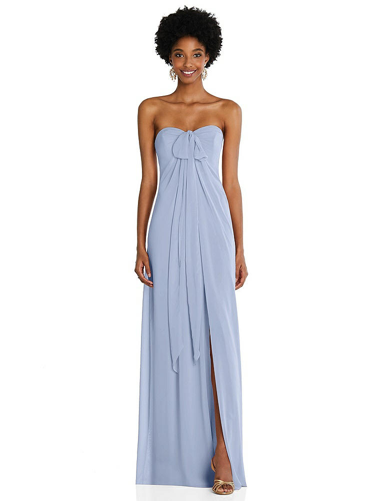 【NEW】【STYLE: 3109】ドレープ シフォン grecian 列 ガウン コンバーチブル ストラップ【COLOR: Sky Blue】【SIZE: 00-30W】