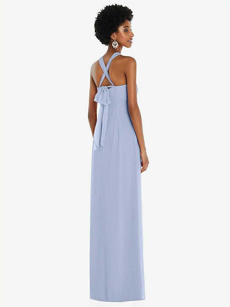【NEW】【STYLE: 3109】ドレープ シフォン grecian 列 ガウン コンバーチブル ストラップ【COLOR: Sky Blue】【SIZE: 00-30W】