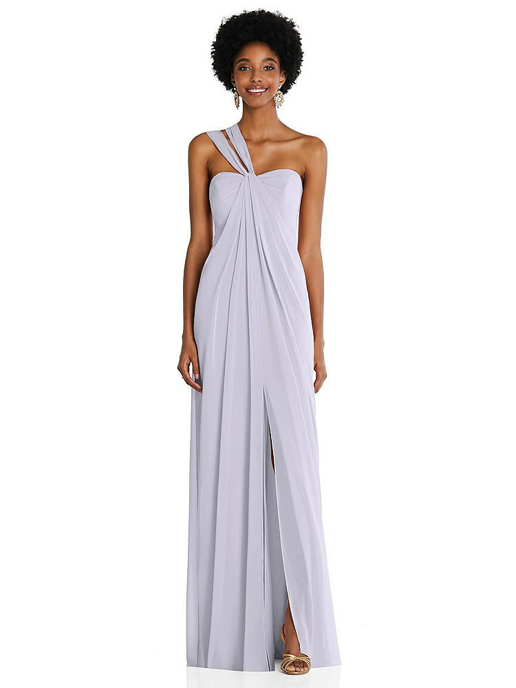 【STYLE: 3109】Draped Chiffon Grecian Column Gown with Convertible Straps【COLOR: Silver Dove】