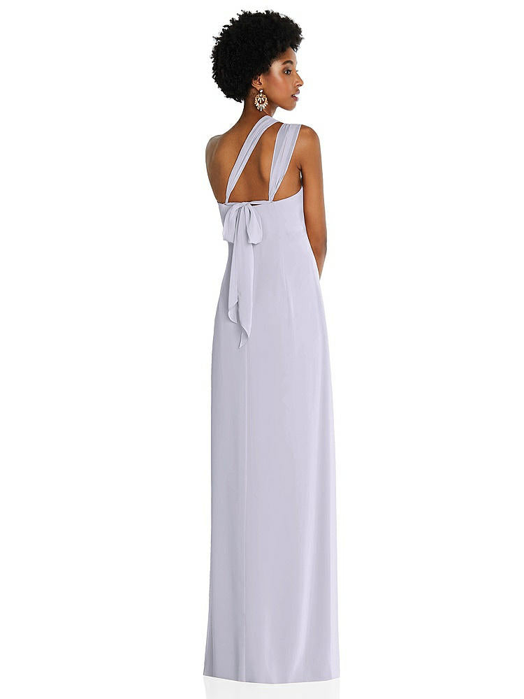 【STYLE: 3109】Draped Chiffon Grecian Column Gown with Convertible Straps【COLOR: Silver Dove】