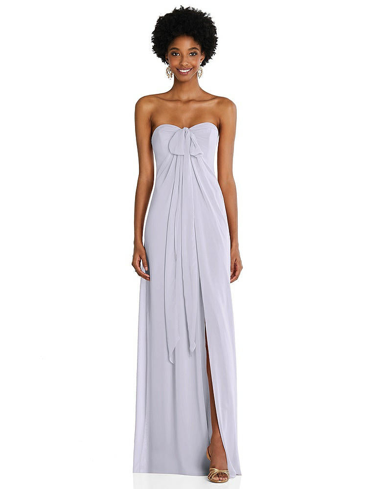 【STYLE: 3109】Draped Chiffon Grecian Column Gown with Convertible Straps【COLOR: Silver Dove】