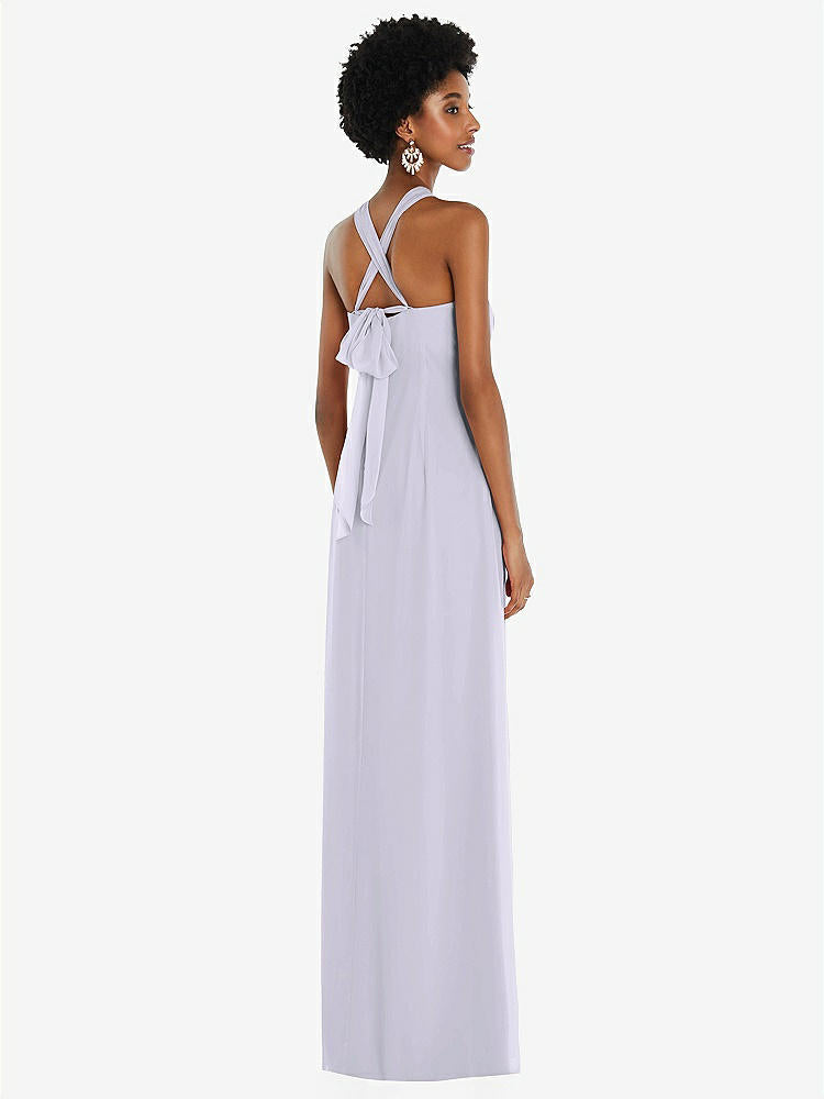 【STYLE: 3109】Draped Chiffon Grecian Column Gown with Convertible Straps【COLOR: Silver Dove】