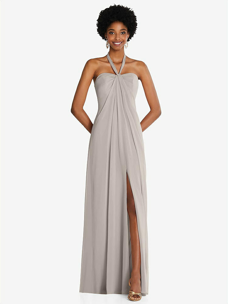 【NEW】【STYLE: 3109】ドレープ シフォン grecian 列 ガウン コンバーチブル ストラップ【COLOR: Taupe】【SIZE: 00-30W】