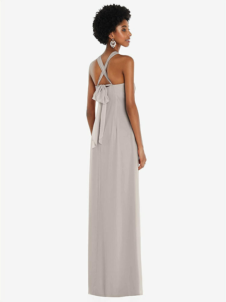【NEW】【STYLE: 3109】ドレープ シフォン grecian 列 ガウン コンバーチブル ストラップ【COLOR: Taupe】【SIZE: 00-30W】