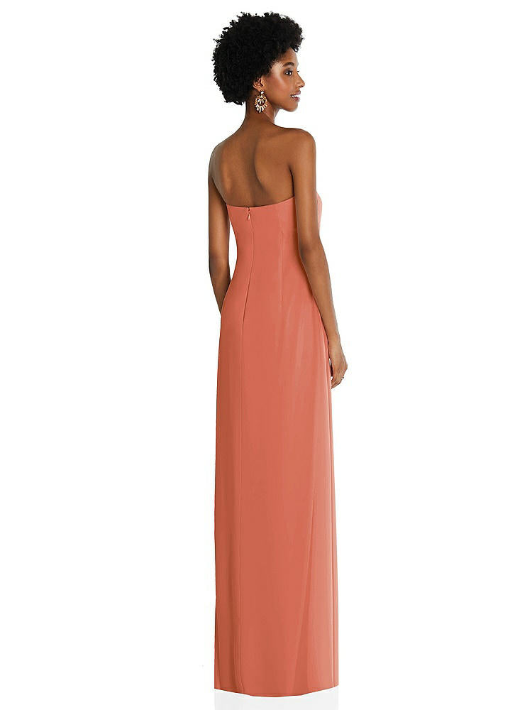 【STYLE: 3109】Draped Chiffon Grecian Column Gown with Convertible Straps【COLOR: Terracotta Copper】