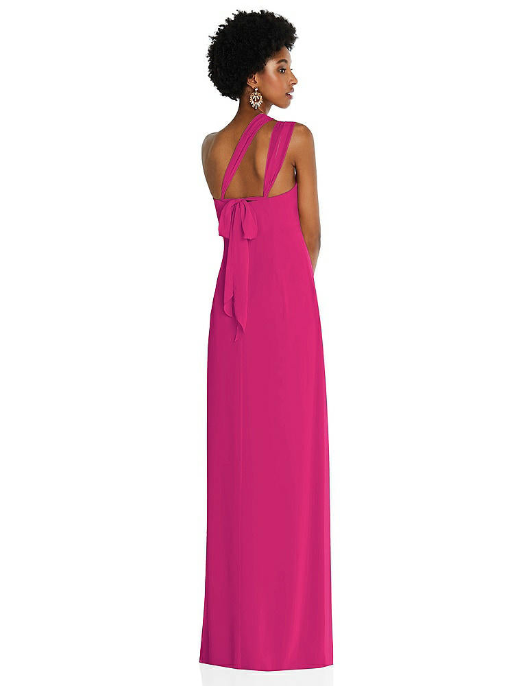 【NEW】【STYLE: 3109】ドレープ シフォン grecian 列 ガウン コンバーチブル ストラップ【COLOR: Think Pink】【SIZE: 00-30W】