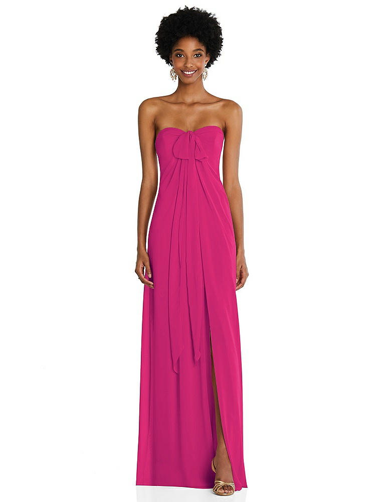 【NEW】【STYLE: 3109】ドレープ シフォン grecian 列 ガウン コンバーチブル ストラップ【COLOR: Think Pink】【SIZE: 00-30W】
