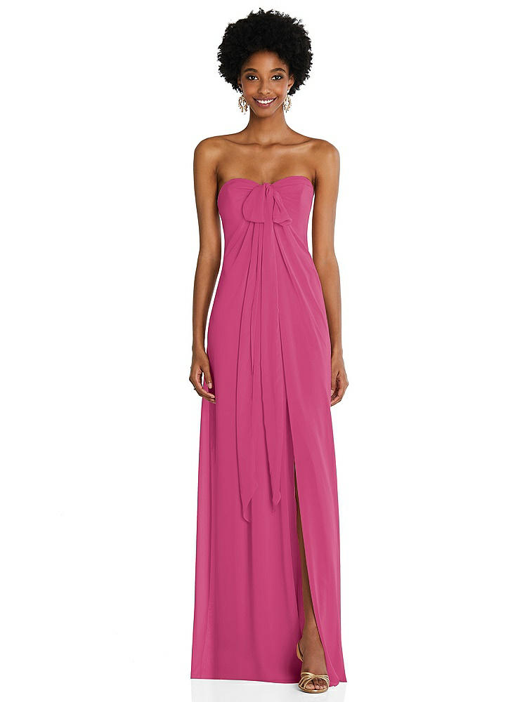 【STYLE: 3109】Draped Chiffon Grecian Column Gown with Convertible Straps【COLOR: Tea Rose】
